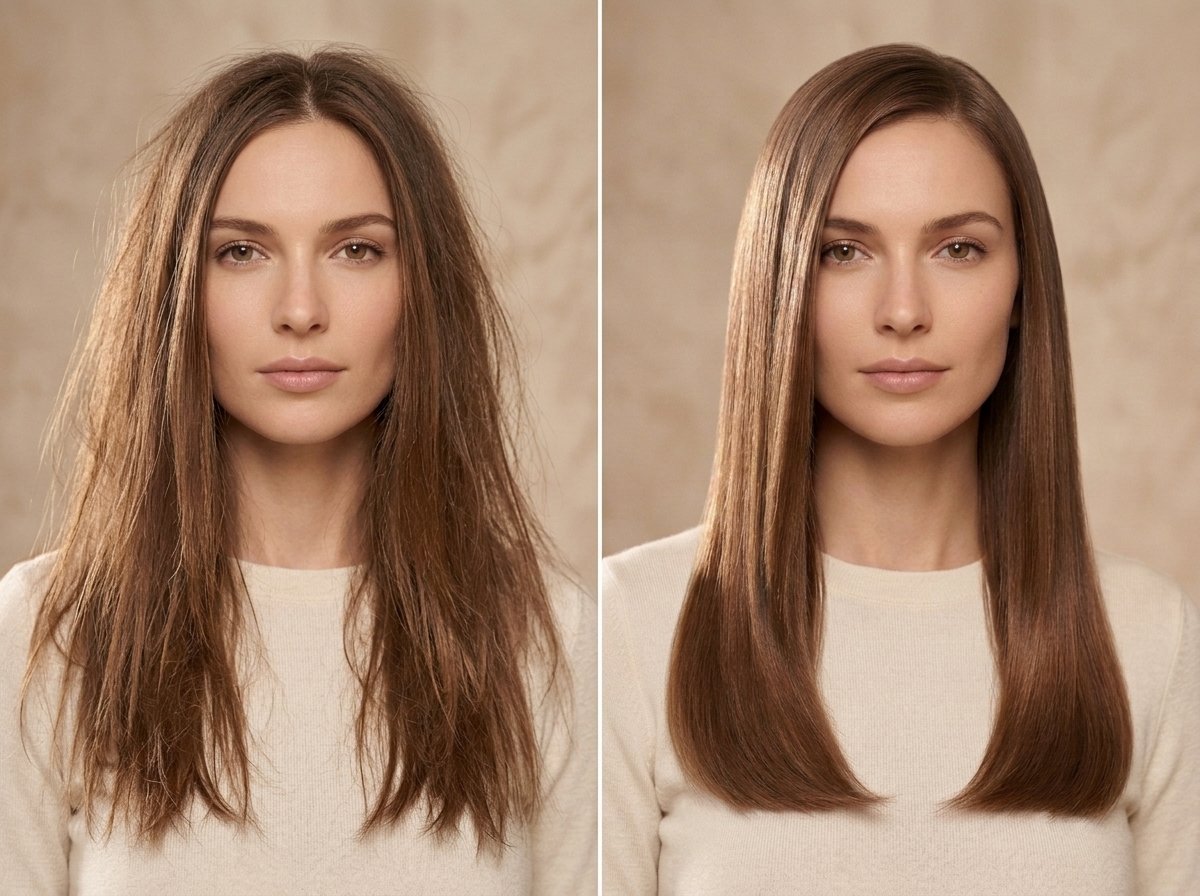 Comparativa antes y después del botox capilar